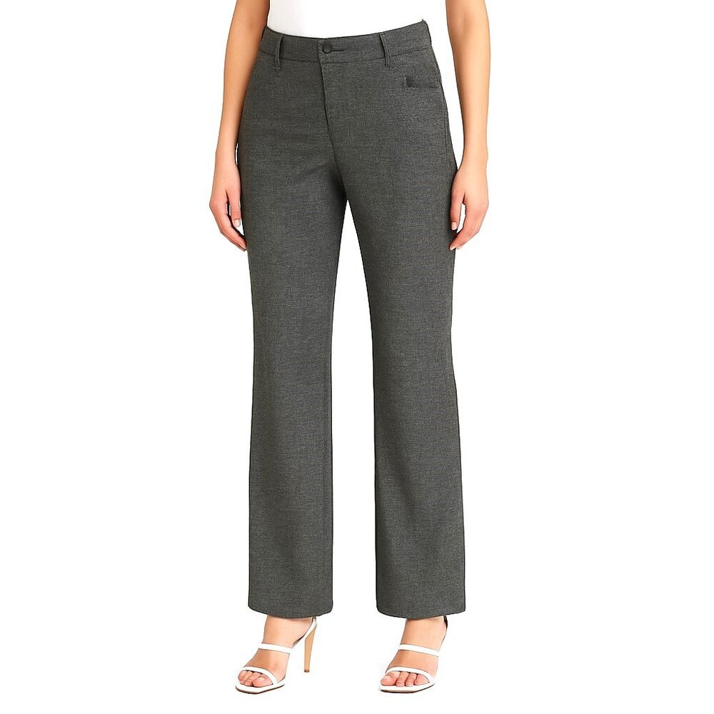 Larry Levine Black Flat Front Curvy Fit Career Dress Pants Womens 14P NWT